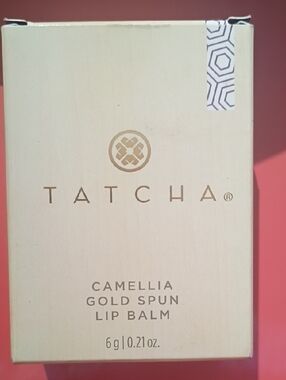 Tatcha Ivory & Gold Camellia Gold Spun Lip Balm Box